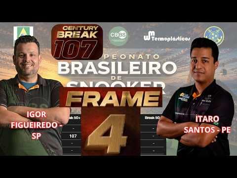 Capa: FRAME 4 - IGOR FIGUEIREDO X ITARO SANTOS  | CENTURY BREAK  | CAMPEONATO BRASILEIRO DE SNOOKER 2026 |
