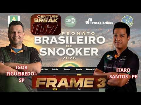 Capa: FRAME 3 - IGOR FIGUEIREDO X ITARO SANTOS   | CENTURY BREAK  | CAMPEONATO BRASILEIRO DE SNOOKER 2026